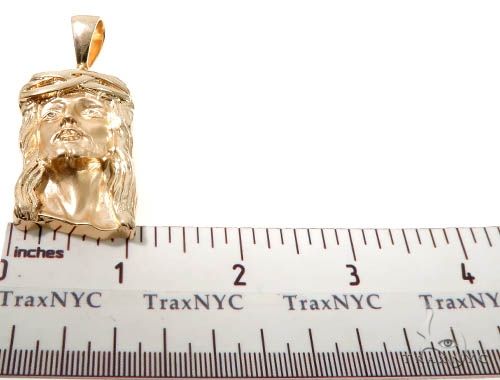 14K Yellow Gold Bezel Diamond Jesus Piece 64010 - Image 7