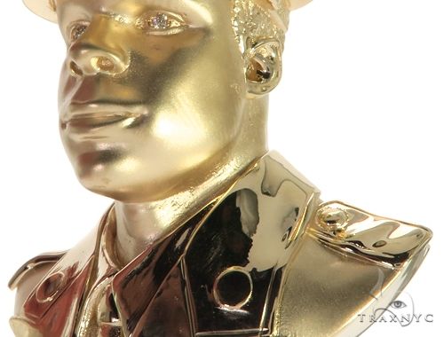 14K Yellow Gold Bezel Diamond Patriot the American Soldier Charm Pendant 63309 - Image 6