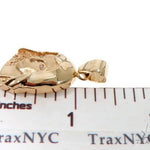 14K Yellow Gold Bezel Diamond Virgin Mary Charm Pendant 63966 - Image 6