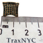 14K Yellow Gold Blue Diamond Single Square Earring 61481 - Image 5