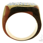 14K Yellow Gold Blue Diamond Square Ring 61503 - Image 6
