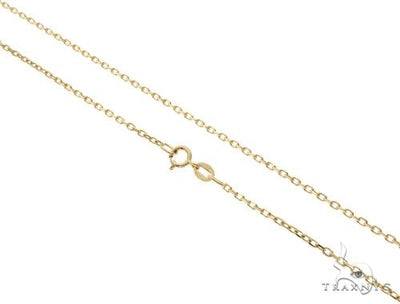 14K Yellow Gold Cable Link Chain 16 Inches 1.4mm   64394 - Image 1