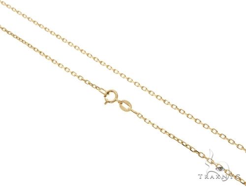 14K Yellow Gold Cable Link Chain 18 Inches 1.4mm   64395 - Image 1