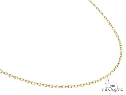 14K Yellow Gold Cable Link Chain 18 Inches 1.4mm   64395 - Image 2