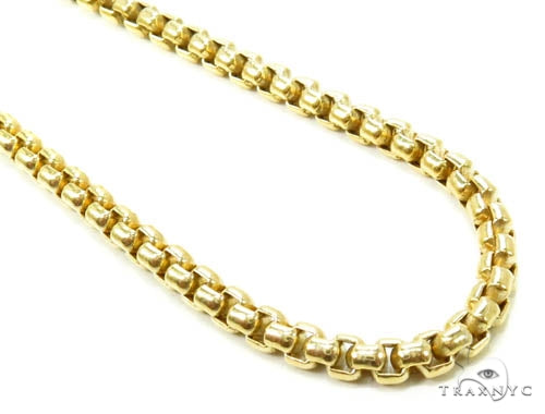 14K Yellow Gold Hollow Round Box Link Chain 20 Inches 3.5mm   36998 - Image 1