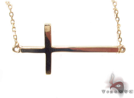 14K Yellow Gold Cross Crucifix Necklace 33977 - Image 1