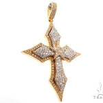 14K Yellow Gold Cross Pendant 64579 - Image 2