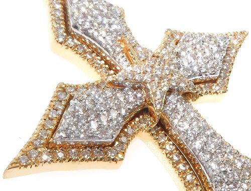 14K Yellow Gold Cross Pendant 64579 - Image 4