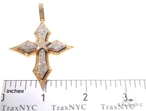 14K Yellow Gold Cross Pendant 64579 - Image 7