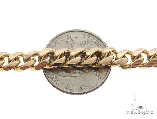14K Yellow Gold Cuban Link Bracelet With Heart Charm And Toggle Clasp 65650 - Image 5