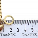 14K Yellow Gold Cuban Link Bracelet With Heart Charm And Toggle Clasp 65650 - Image 8