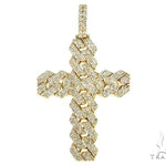 14K Gold Cuban Link Diamond Cross 66168 - Image 1
