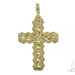 14K Gold Cuban Link Diamond Cross 66168 - Image 3