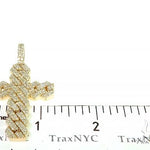 14K Gold Cuban Link Diamond Cross 66168 - Image 6