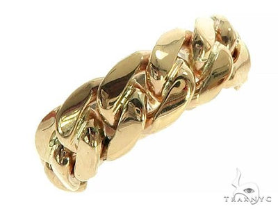 14K Yellow Gold Cuban Link Ring 66162 - Image 1