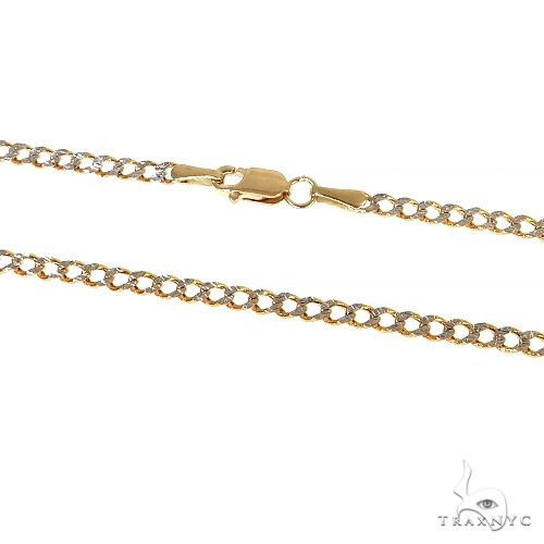 14K Yellow Gold Curb Diamond Cut Solid chain 3.6mm 16 inches 70164 - Image 3