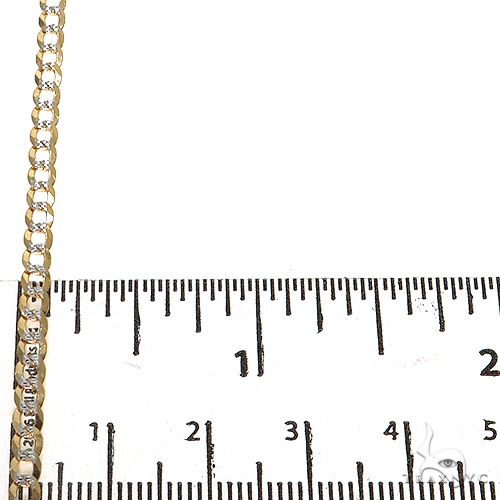 14K Yellow Gold Curb Diamond Cut Solid chain 3.6mm 18 inches 70163 - Image 4