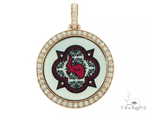 14K Yellow Gold Custom Diamond Holographic Prism Photo Pendant 65758 - Image 1