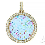 14K Yellow Gold Custom Diamond Holographic Prism Photo Pendant 65758 - Image 10