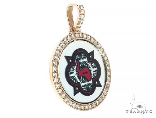 14K Yellow Gold Custom Diamond Holographic Prism Photo Pendant 65758 - Image 2