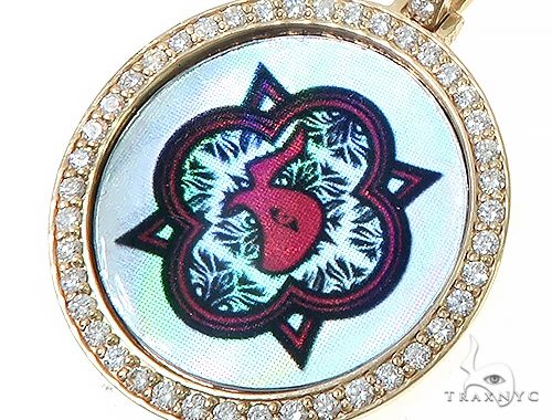 14K Yellow Gold Custom Diamond Holographic Prism Photo Pendant 65758 - Image 4