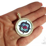 14K Yellow Gold Custom Diamond Holographic Prism Photo Pendant 65758 - Image 5