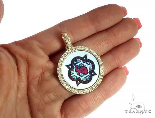 14K Yellow Gold Custom Diamond Holographic Prism Photo Pendant 65758 - Image 5