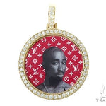 14K Yellow Gold Custom Diamond Holographic Prism Photo Pendant 65758 - Image 9