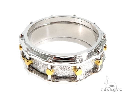 14K Yellow Gold Custom Drum Ring 63995 - Image 5