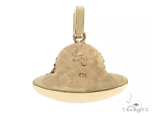 14K Yellow Gold Custom Made Hat Pendant 65286 - Image 3