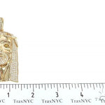 14K Yellow Gold Custom Made Jesus Diamond Pendant With Canary Eyes 65295 - Image 6