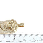 14K Yellow Gold Custom Made Jesus Diamond Pendant With Canary Eyes 65295 - Image 7