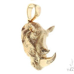 14K Yellow Gold Custom Made Rhino Pendant 65588 - Image 1