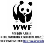 14K Yellow Gold Custom Made Rhino Pendant 65588 - Image 8