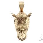 14K Yellow Gold Custom Made Rhino Pendant 65588 - Image 2
