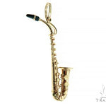 14K Yellow Gold Custom Made Saxophone Pendant 66052 - Image 2