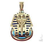 14K Yellow Gold Custom Pharaoh King Tut Pendant 65458 - Image 1