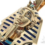 14K Yellow Gold Custom Pharaoh King Tut Pendant 65458 - Image 4