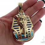 14K Yellow Gold Custom Pharaoh King Tut Pendant 65458 - Image 5