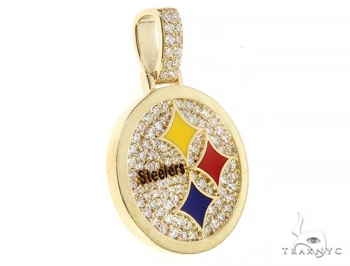 14K Yellow Gold Small Custom Steelers Pendant 65227 - Image 2