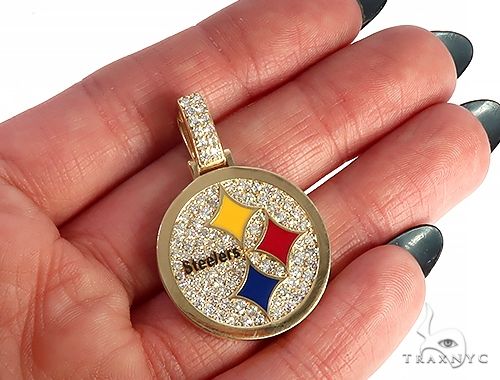 14K Yellow Gold Small Custom Steelers Pendant 65227 - Image 5