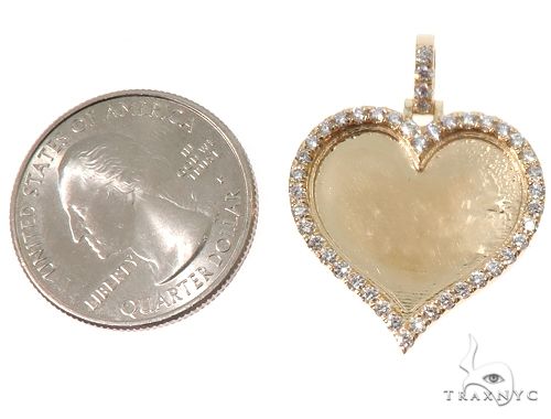 14K Gold Customizable Heart Photo Pendant 1 inch 64627 - Image 5