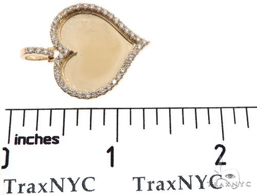 14K Gold Customizable Heart Photo Pendant 1 inch 64627 - Image 7