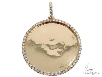 14K Yellow Gold Customizable Photo Pendant 2 inches 64631 - Image 1