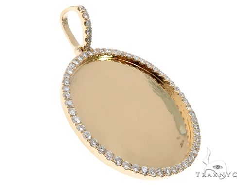 14K Yellow Gold Customizable Photo Pendant 2 inches 64631 - Image 2