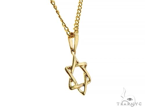 14K Yellow Gold David Star Pendant Set 65941 - Image 2