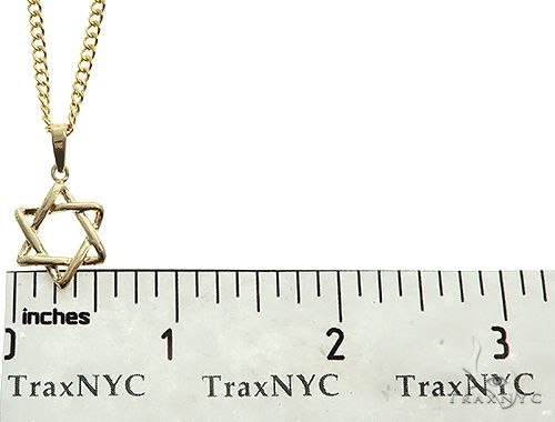 14K Yellow Gold David Star Pendant Set 65941 - Image 6