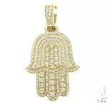 14K Gold Diamond Hamsa Pendant 65843 - Image 1