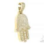 14K Gold Diamond Hamsa Pendant 65843 - Image 2