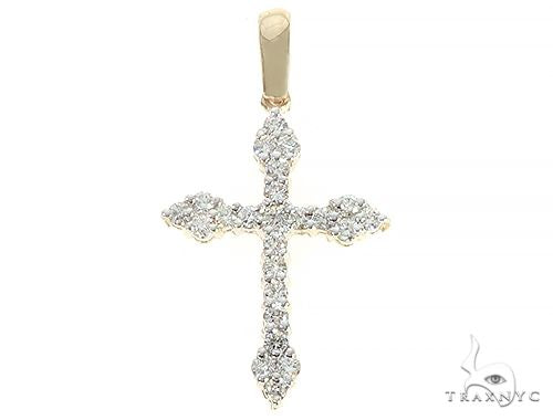 14K Yellow Gold Diamond  Cross 65302 - Image 1